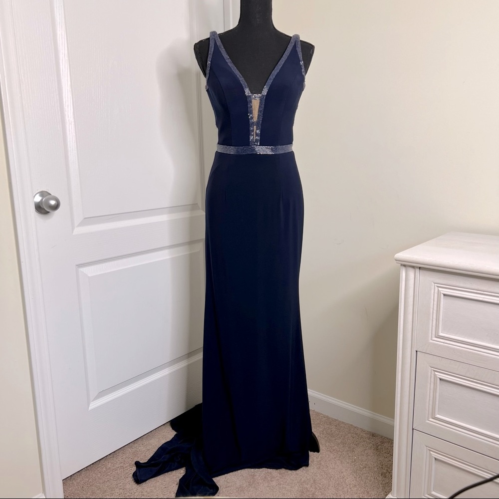 Navy blue Sherri Hill gown